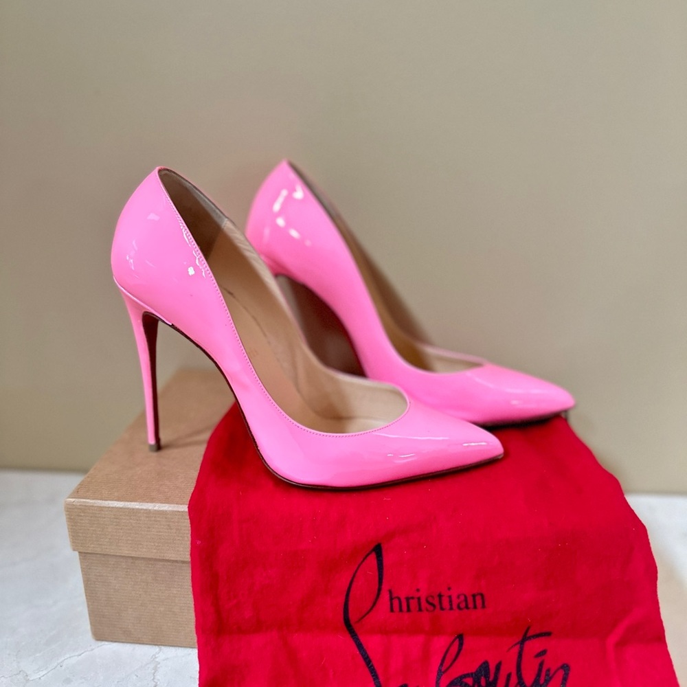 Christian Louboutin Pigalle Pink Patent Leather Heels Size 39